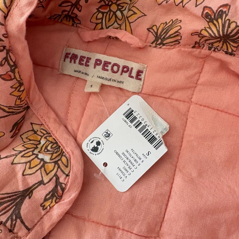 Free People Chloe Jacket Small Peach Combo - Picture 6 of 7